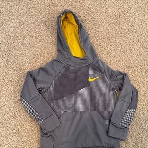 Nike Kids Hoodie in Gray with Yellow Highlights